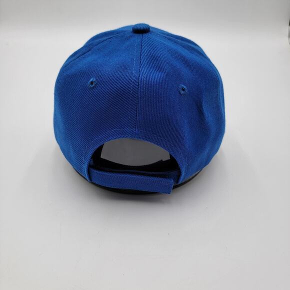 Blue Hat Cap Strap Back Wool Blend Mens Solid Adjustable Classic Plain 6 Panel - Picture 3 of 8